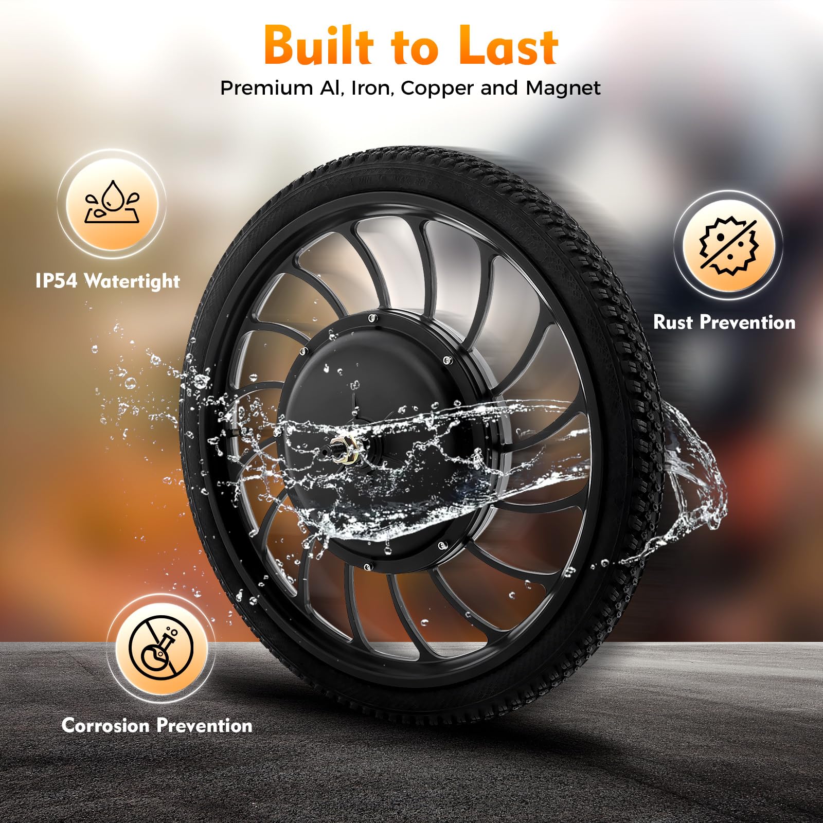 Amazon.co.jp: MOQNISE 20インチ一体型ホイール 48V 1000W 前輪 E-Bike