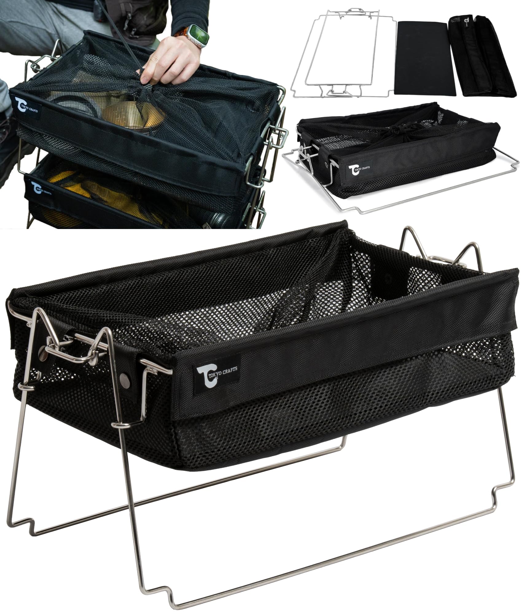 Amazon｜TOKYO CRAFTS バケットシェルフメッシュ 折りたたみコンテナ