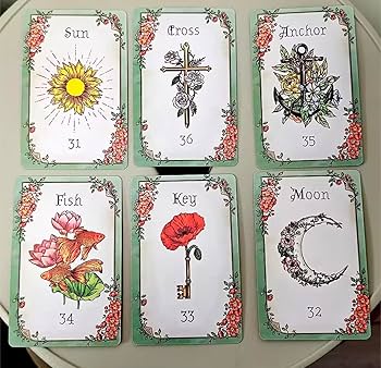 Amazon.co.jp: 花の装飾ルノルマンカード、36枚セット、中世の神秘的な