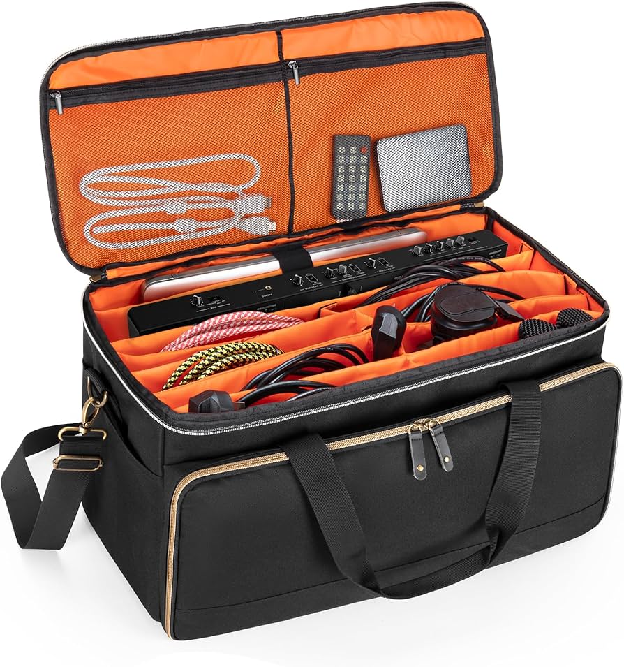Amazon.com: Trunab Large Travel DJ Cable File Bag with Inner