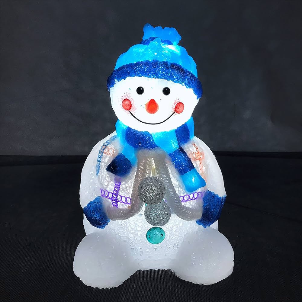 Amazon.co.jp: お洒落なスノーマン ブルー 寸法高さ38cm LED