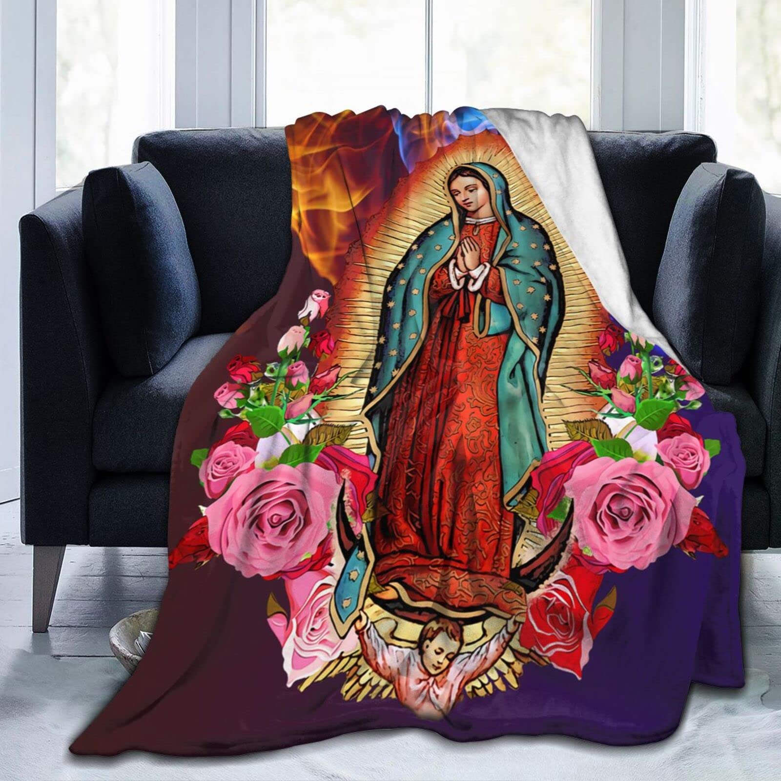 Amazon.com: Our Lady of Guadalupe Virgin Mary Throw Blanket