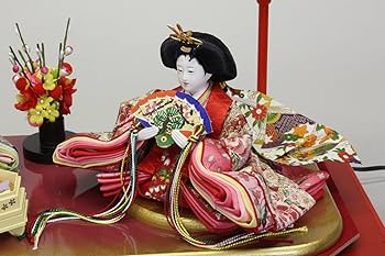 Amazon | 雛人形 ケース飾り ひな人形 藤翁作 かがやき雛 赤塗り