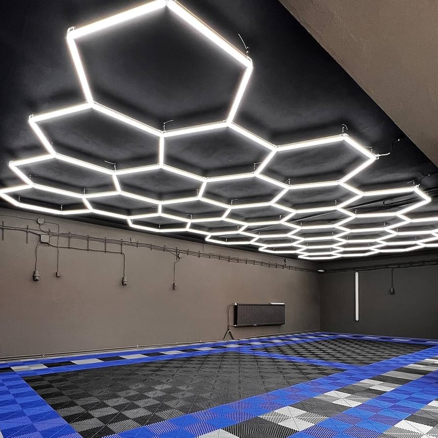 Amazon.co.jp: ハニカムLED天井ライト、六角形LEDガレージ照明、DIY