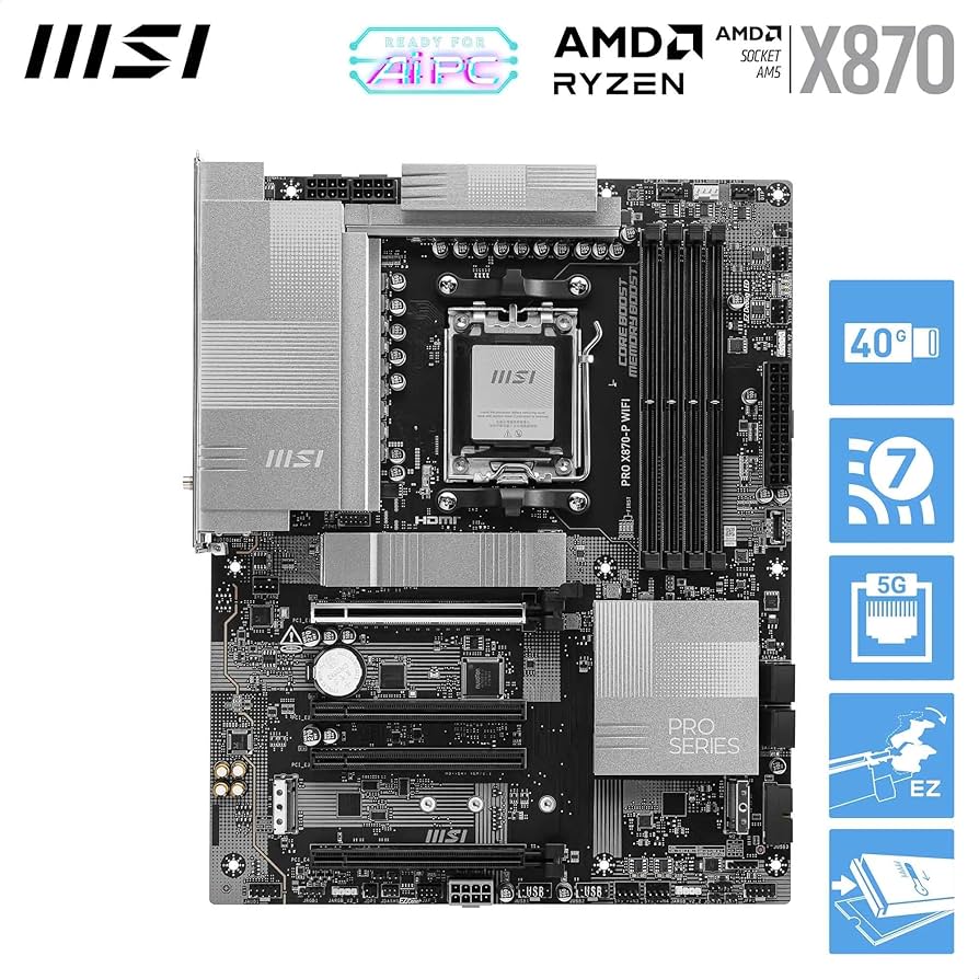 Amazon.com: MSI PRO X870-P WiFi AM5 DDR5 8200MHZ(OC) 3X M.2 USB4