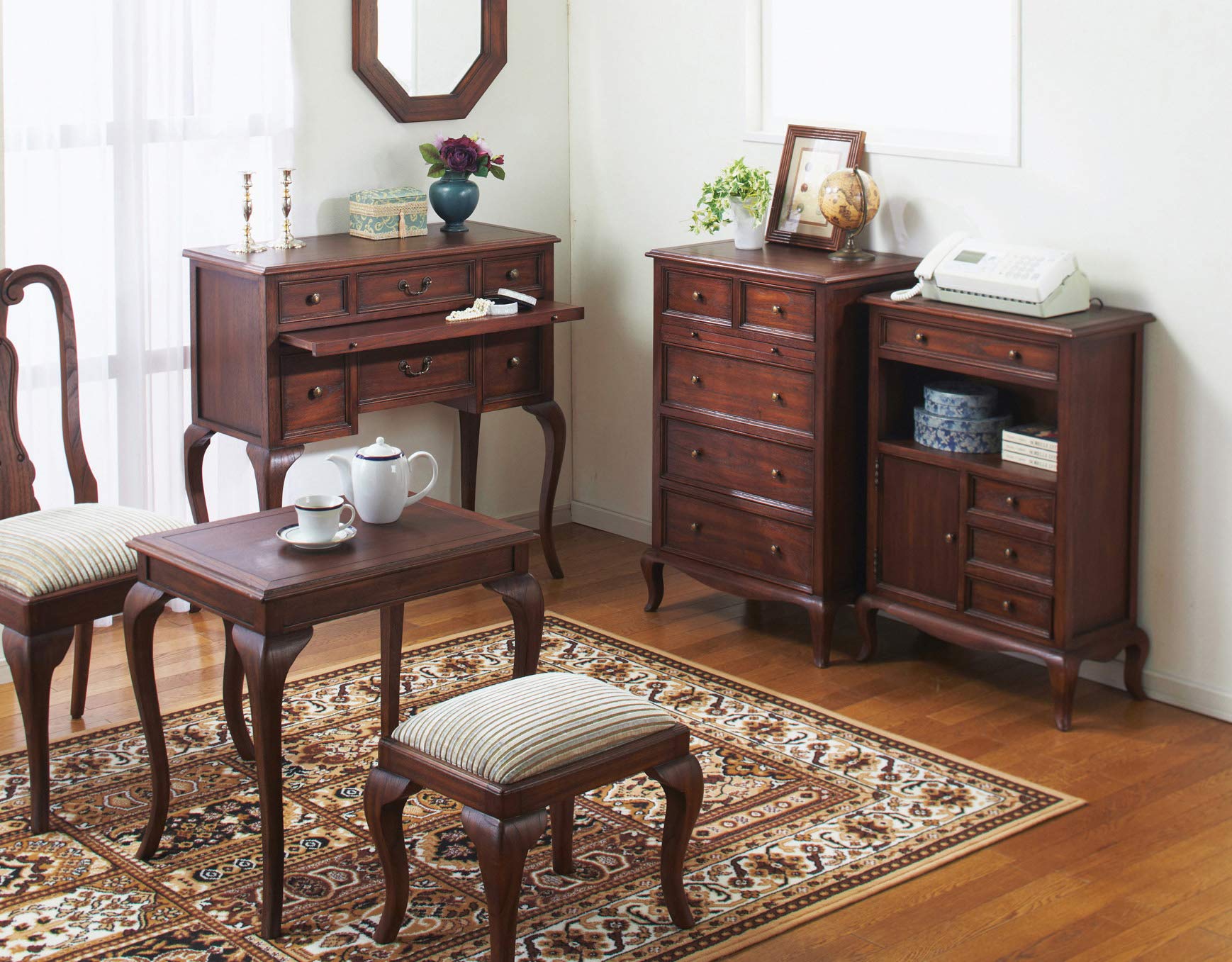 Amazon｜電話台 ファックス台 FAX台 アンティーク風 猫脚 英国風