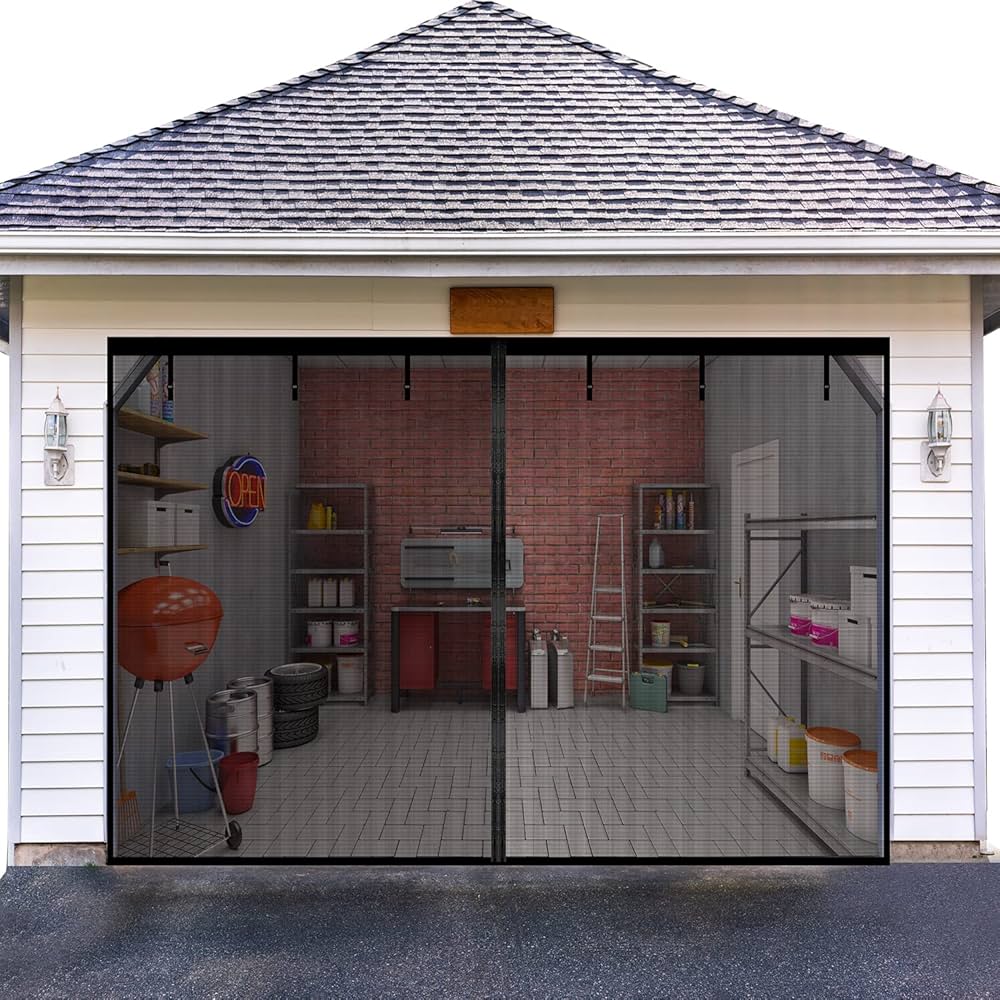 Amazon.co.jp: ガラス繊維磁気ガレージドアスクリーン 1台用 9x7