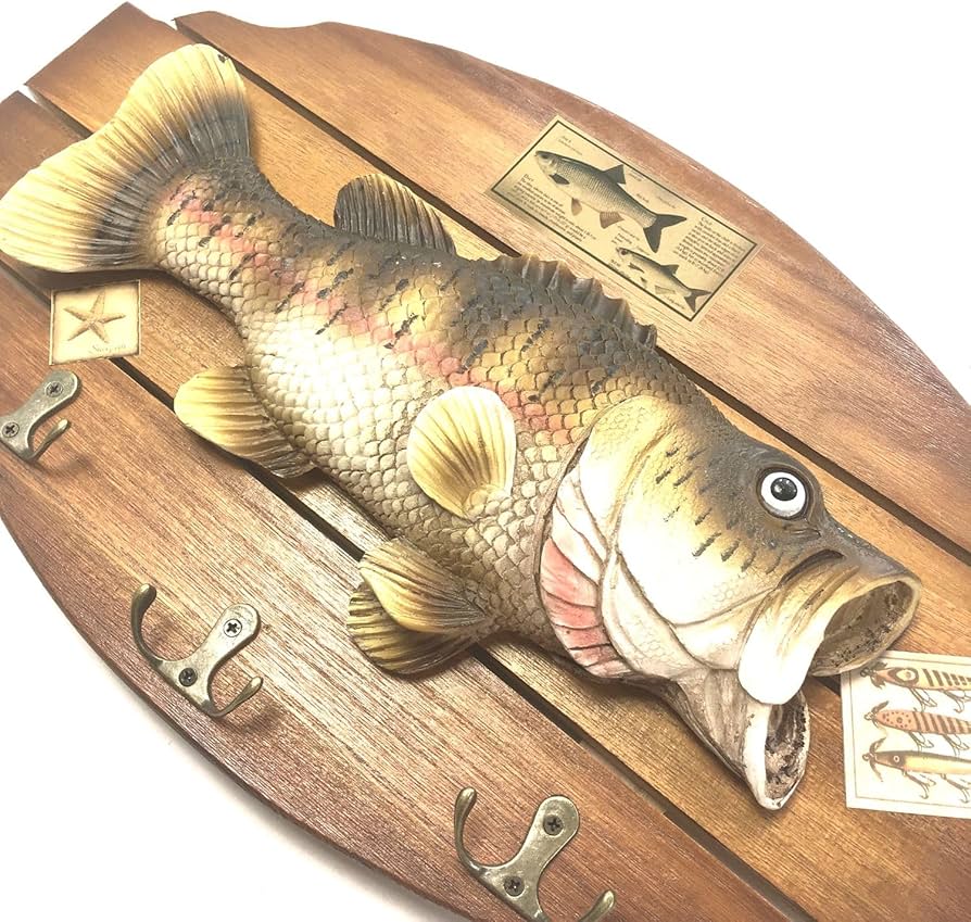 Amazon.co.jp: ブラックバス 壁掛け (40cm×24cm) レプリカ 模型