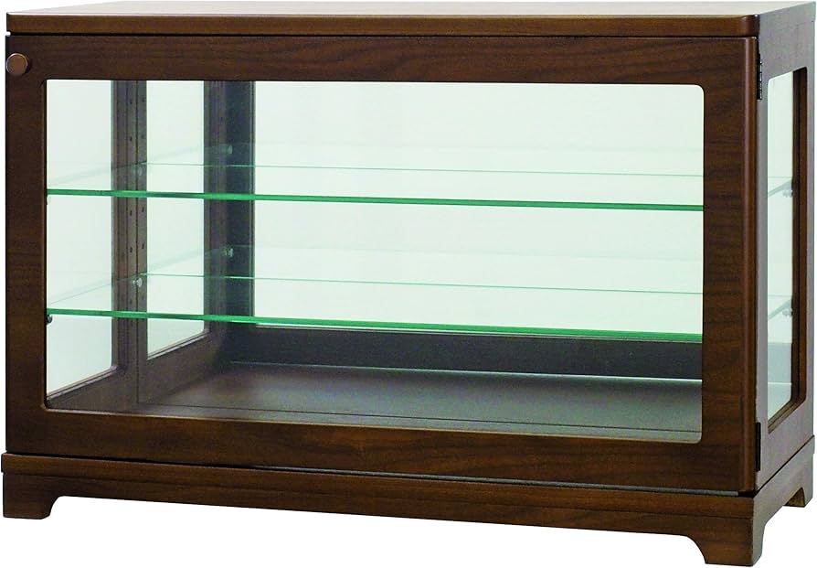 Amazon.co.jp: 塩川光明堂 ガラスケース ブラウン 60.5×26.5×40cm