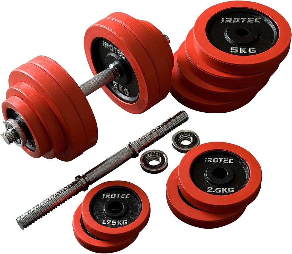 Amazon | IROTEC（アイロテック） ラバー ダンベル 60KG セット （片手