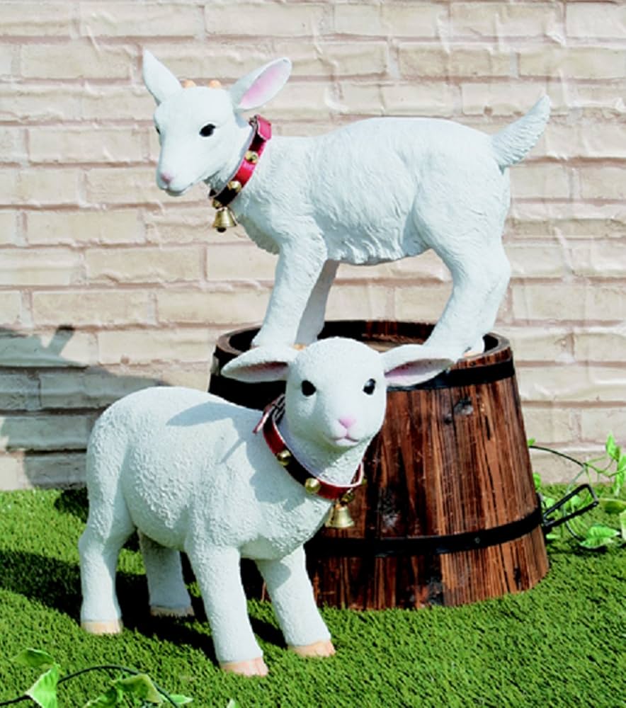 Amazon | 国華園 仔ひつじと仔やぎのオーナメント 2匹セット