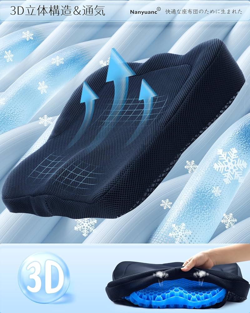 Amazon.co.jp: 【四季通用 で蒸れにくい】 ゲルクッション 75mm極厚