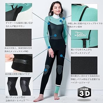 Amazon | FELLOW ウェットスーツ フルスーツ レディース 3mm チェスト