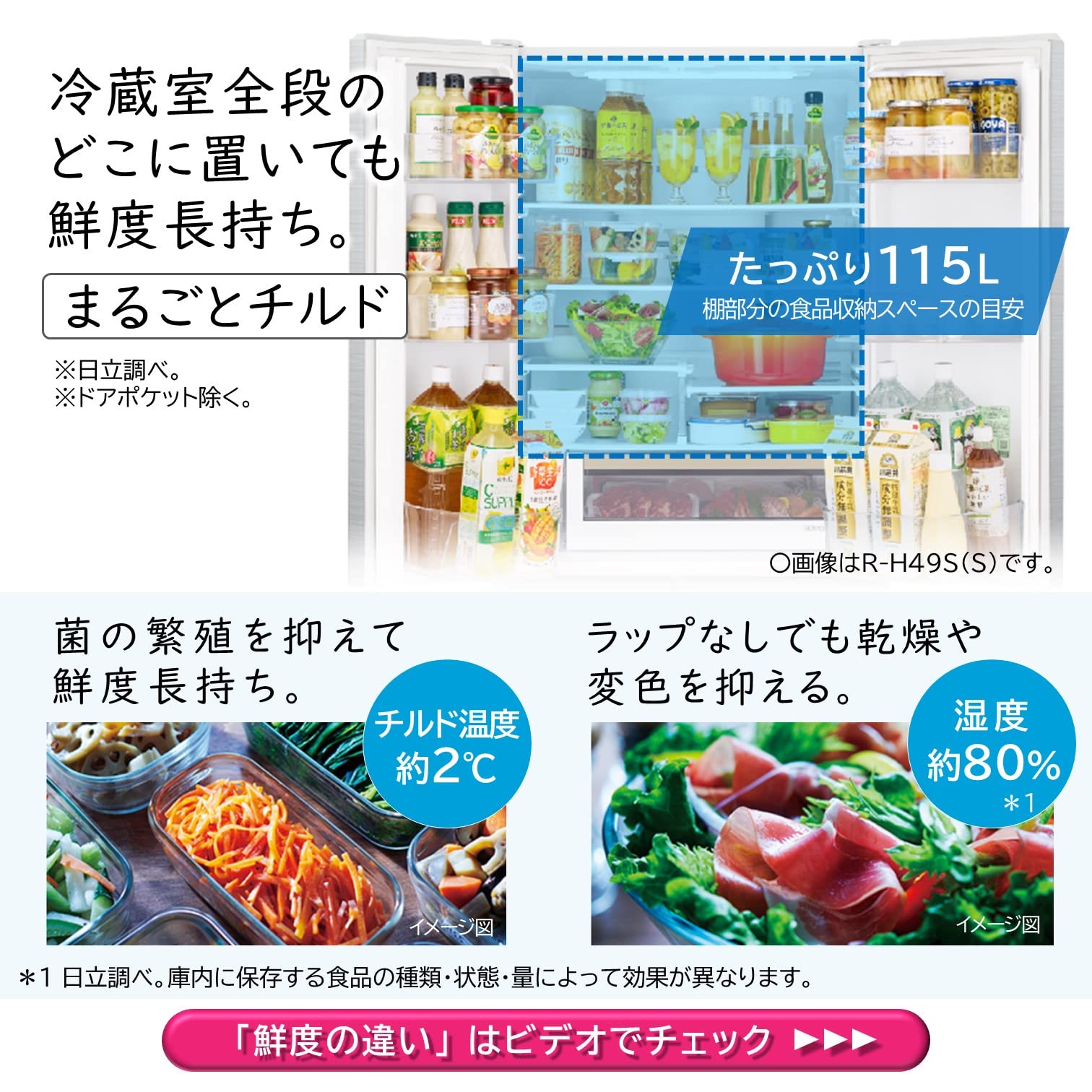 Amazon | 日立 冷蔵庫 幅65cm 485L シルバー R-H49S S 6ドア フレンチ