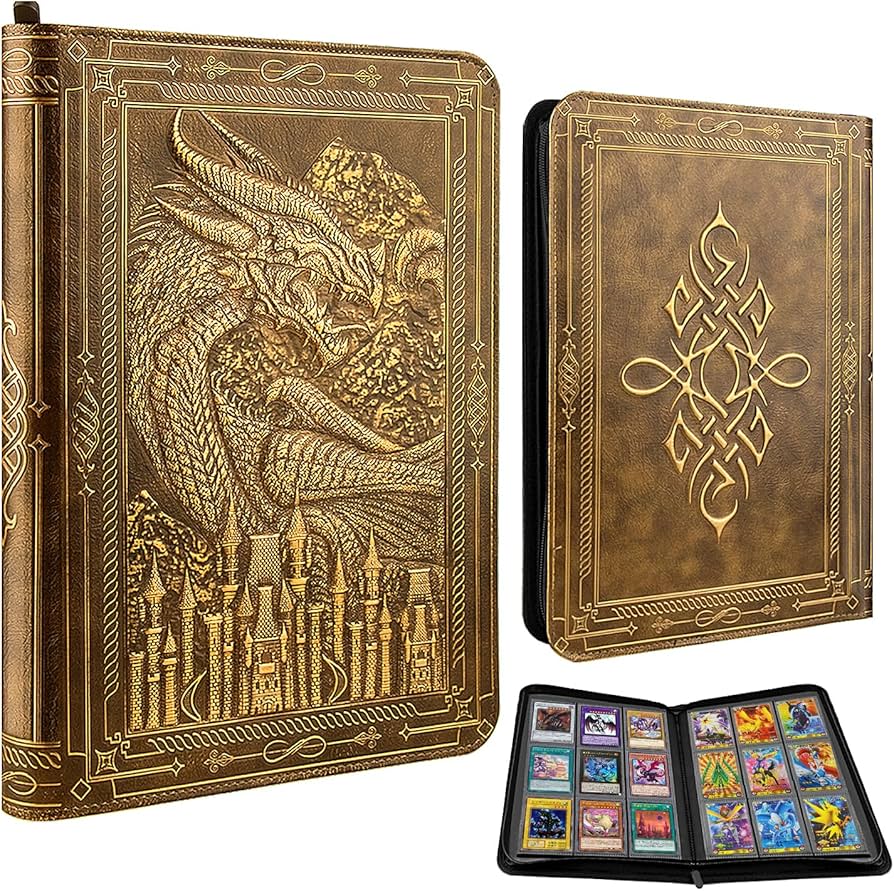 Amazon.com: TIANREN Card Binder 9 Pocket, 3D PU Leather Album with