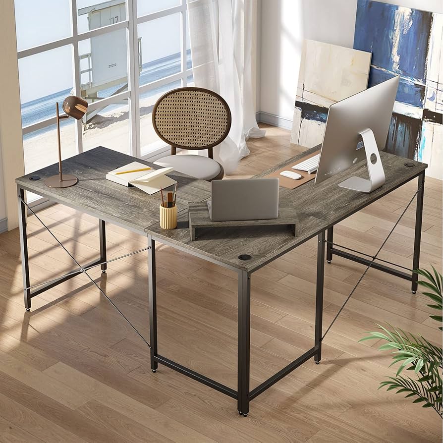 Amazon | Bestier l字デスク パソコンデスク 幅150cm×奥行150cm