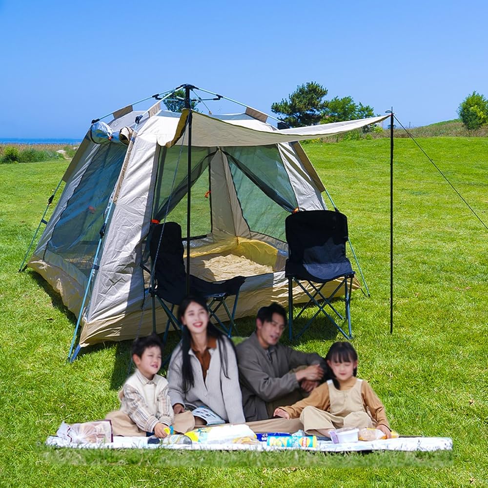 Amazon.co.jp: テント ワンタッチ 公園 3-5人用 キャンプ テント、耐