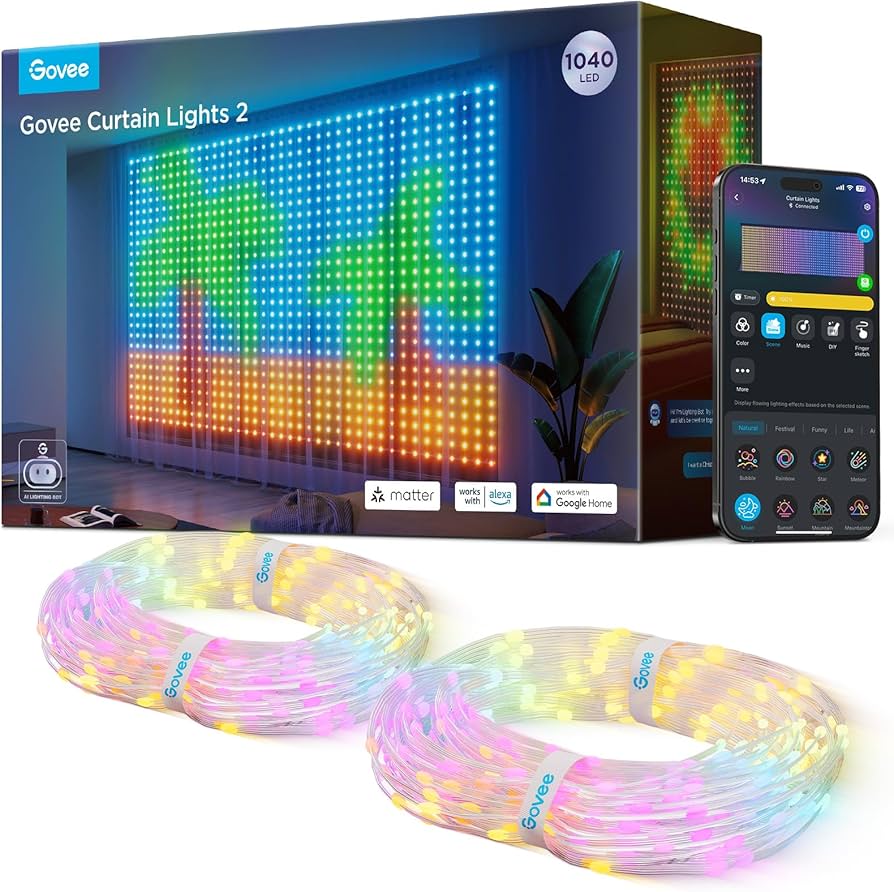 Amazon.com: Govee Curtain Lights 2, Smart LED Curtain Light with