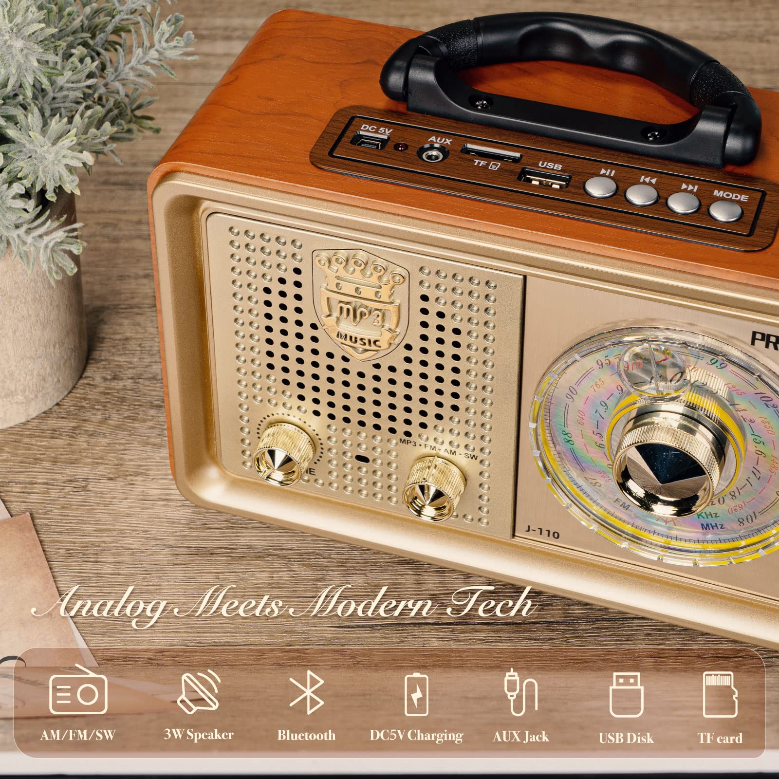Amazon.com: PRUNUS J-05 Retro Portable AM FM Shortwave Radio With