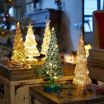 Amazon.co.jp: クリスマスツリーランプ クリスタルツリー ライト付き