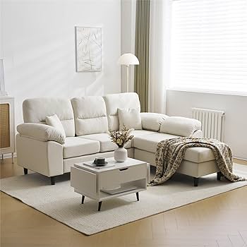 Amazon｜L字型ソファセット 5人掛け クッション付き 分割可能 2-5人用