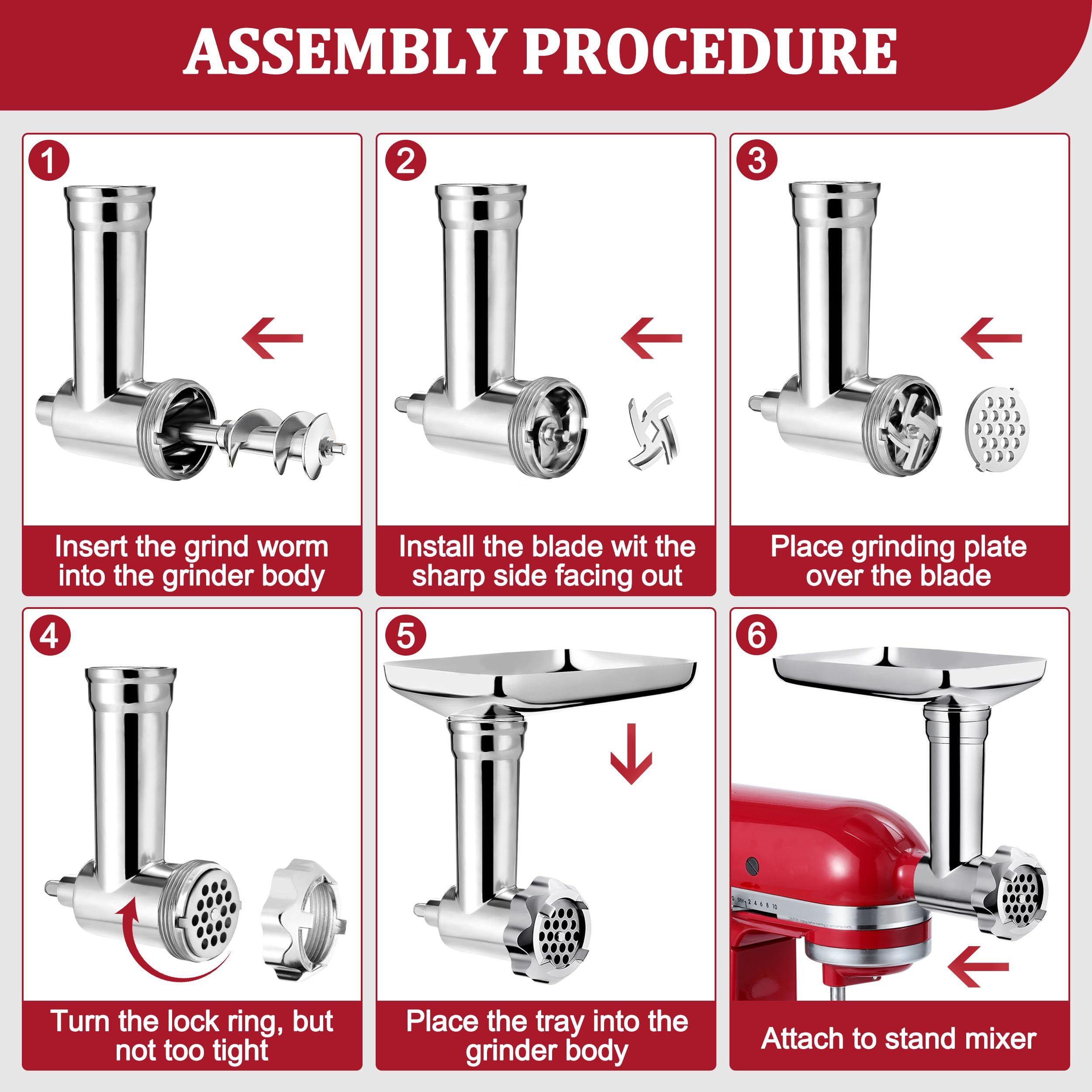 Amazon | KitchenAidスタンドミキサー用金属製フードグラインダー