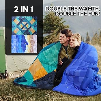 Amazon.com : Cozivo Camping Blanket, 2-in-1 Wearable Puffy Camping