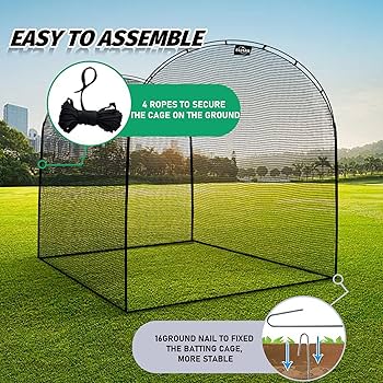 Amazon.co.jp: Kapler バッティングケージ 13X10X10フィート 野球