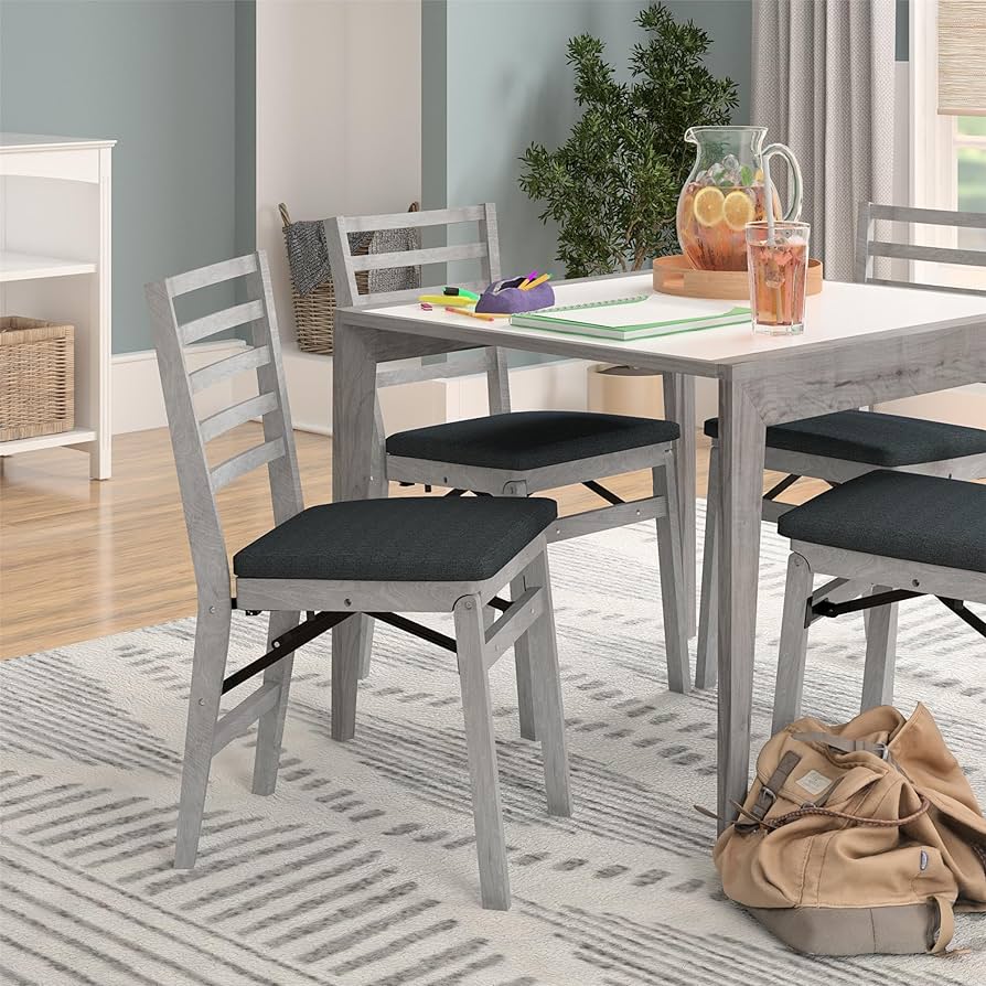 Amazon.com: COSCO Contoured Back Wood Folding Chair with Fabric