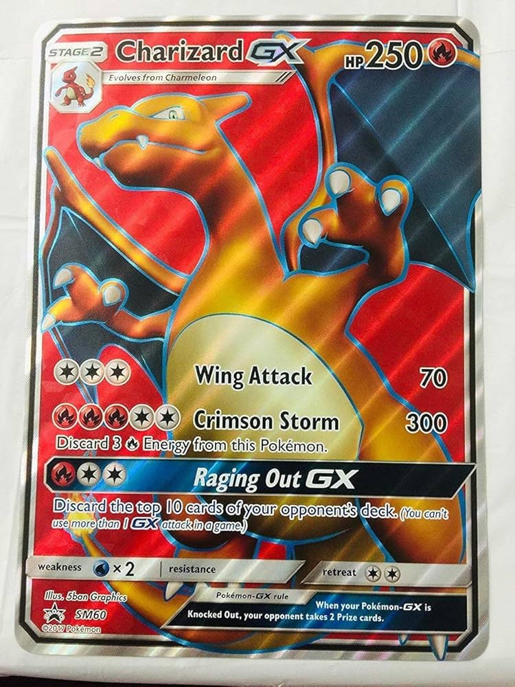 Amazon.com: Charizard-GX - SM60 - Full Art Promo - SM Black Star
