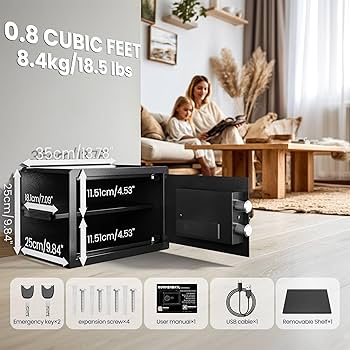 Amazon.co.jp: KornerBatl スマートバイオメトリック金庫 指紋ロック