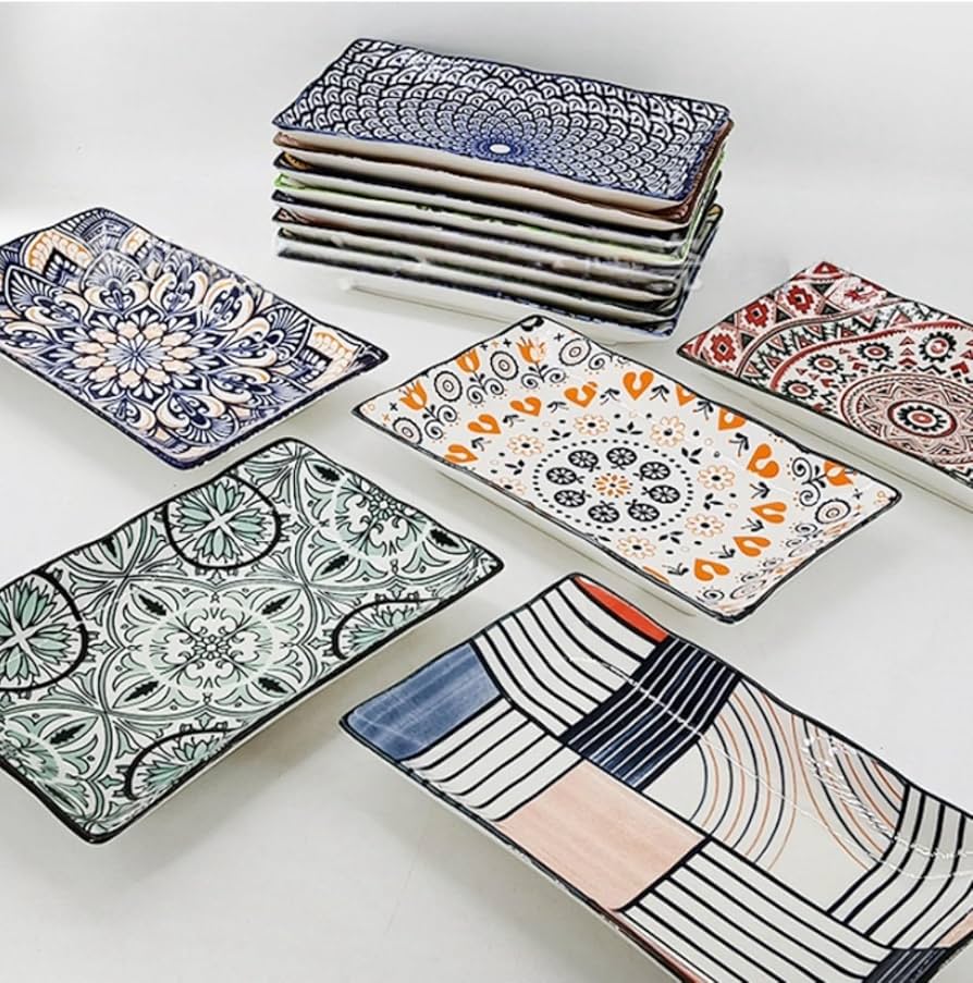 Amazon.co.jp: Haiyunhome 長方形 皿 長角皿 2枚セット バイノーラル