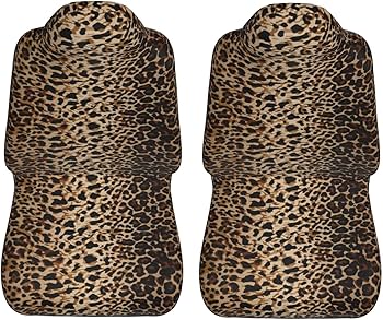 Amazon | ヒョウ柄 豹柄 (5) カーシートカバー 2枚セット 前席用 軽