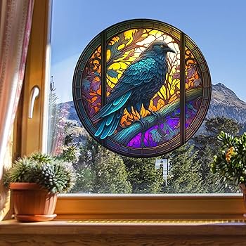 Amazon.co.jp: 丸型ステンドグラスパネル,マルチカラー サン