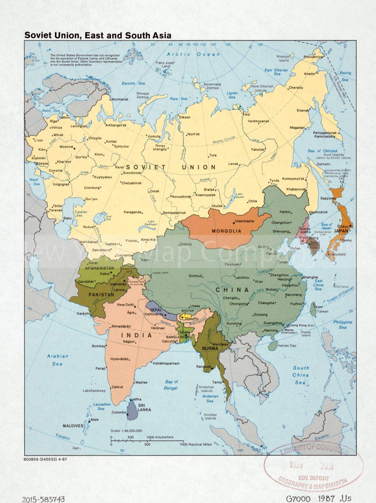 1987 Map|Title: Soviet Union, East and South Asia|Subject: Asia