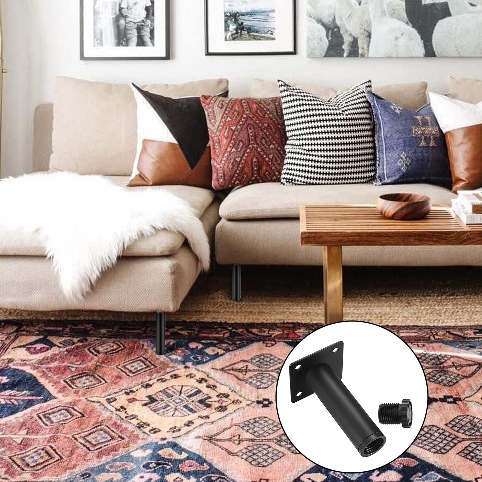 Amazon.co.jp: 4個調節可能な足 ソファ 脚 家具脚 継ぎ脚 キャビネット