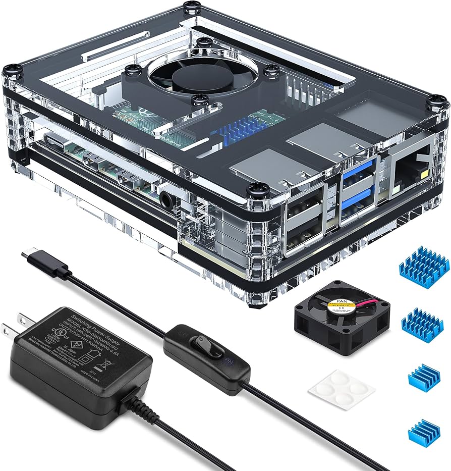 Amazon.com: Miuzei Raspberry Pi 4 Case with Fan Cooling Pi 4B Case