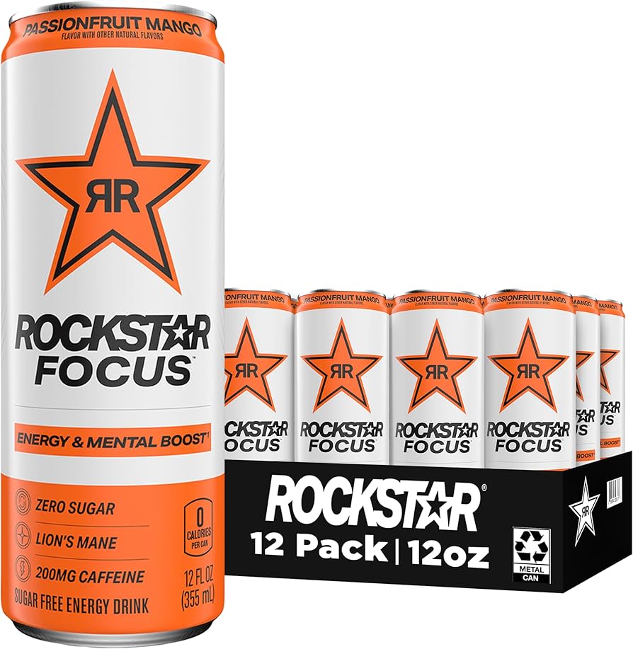 Amazon.com : Rockstar Focus, Passion Fruit Mango, 12 Fl Oz Cans