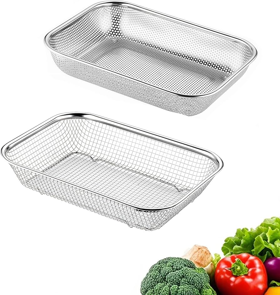 Amazon.co.jp: kasanidika 角型ザル ざる 2個セット 水切りバスケット