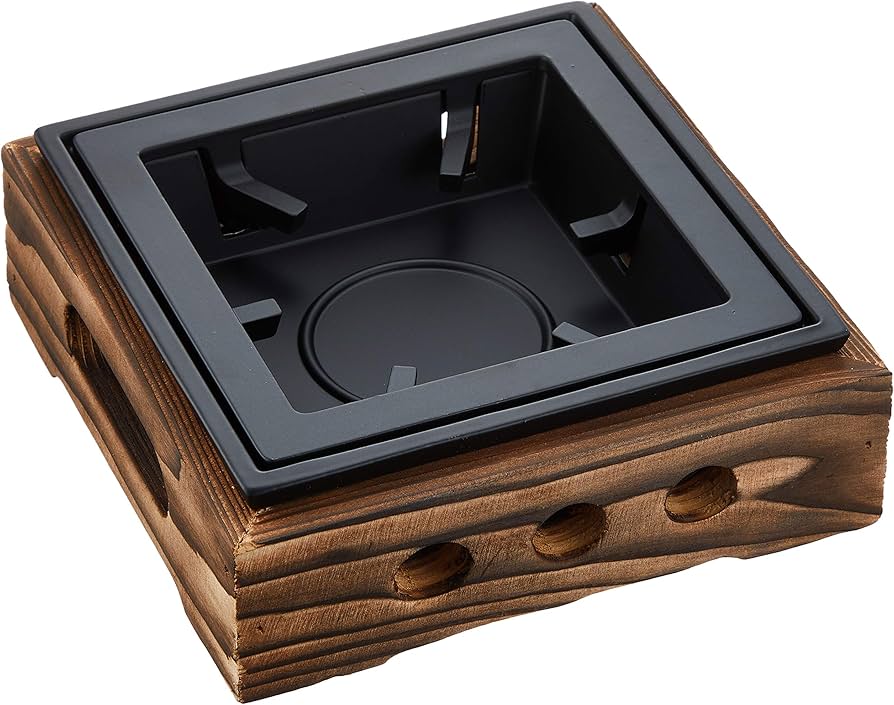 Amazon｜マイン(Mine)アルミ 民芸風 こんろ 焼杉 大 M10-777｜鍋敷き