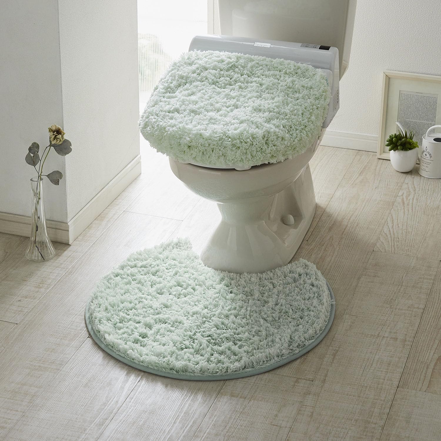 Amazon | [ベルメゾン] トイレマット ふたカバー 2点 セット 洗える