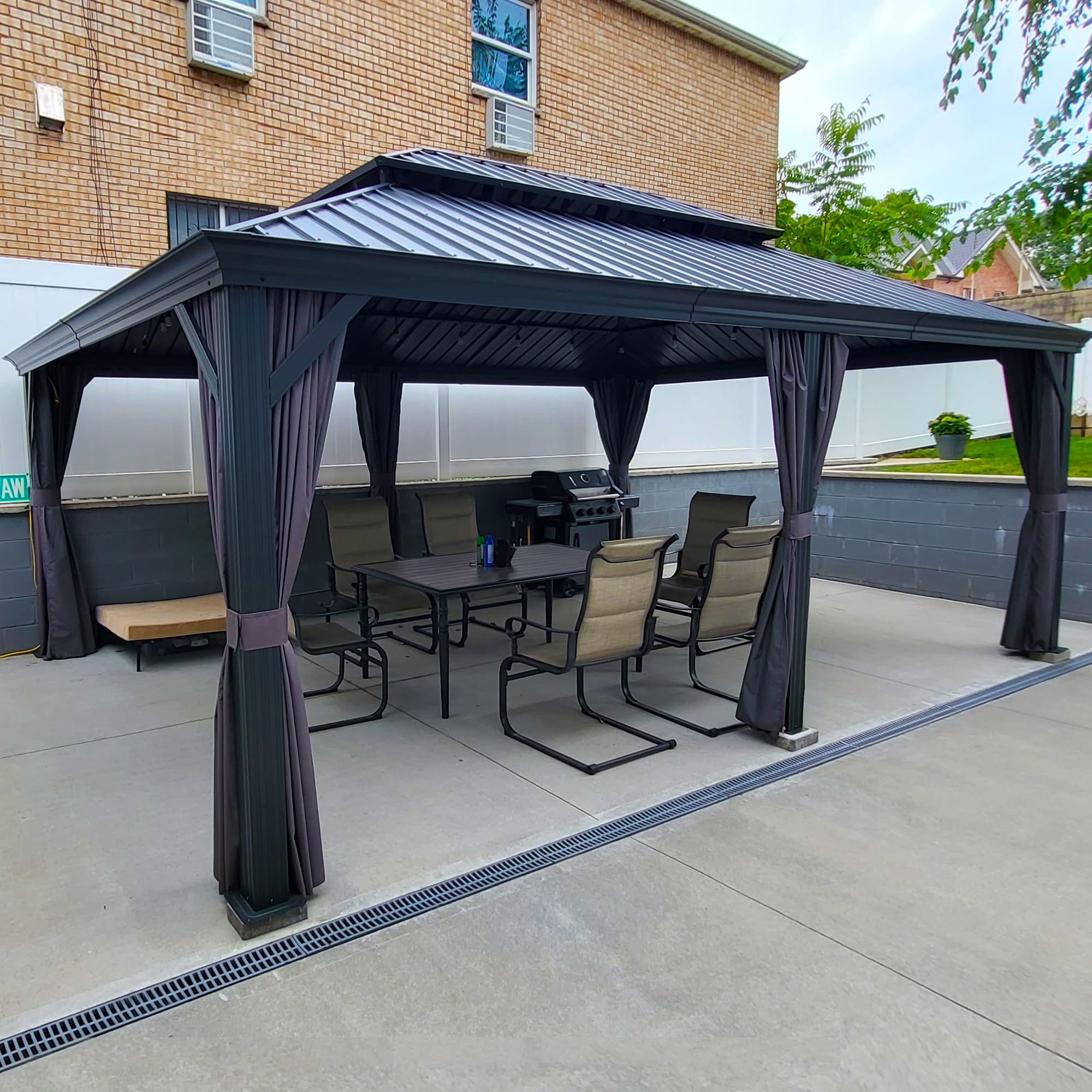 Amazon.com : PURPLE LEAF 14' X 20' Outdoor Gazebo with Galvanized