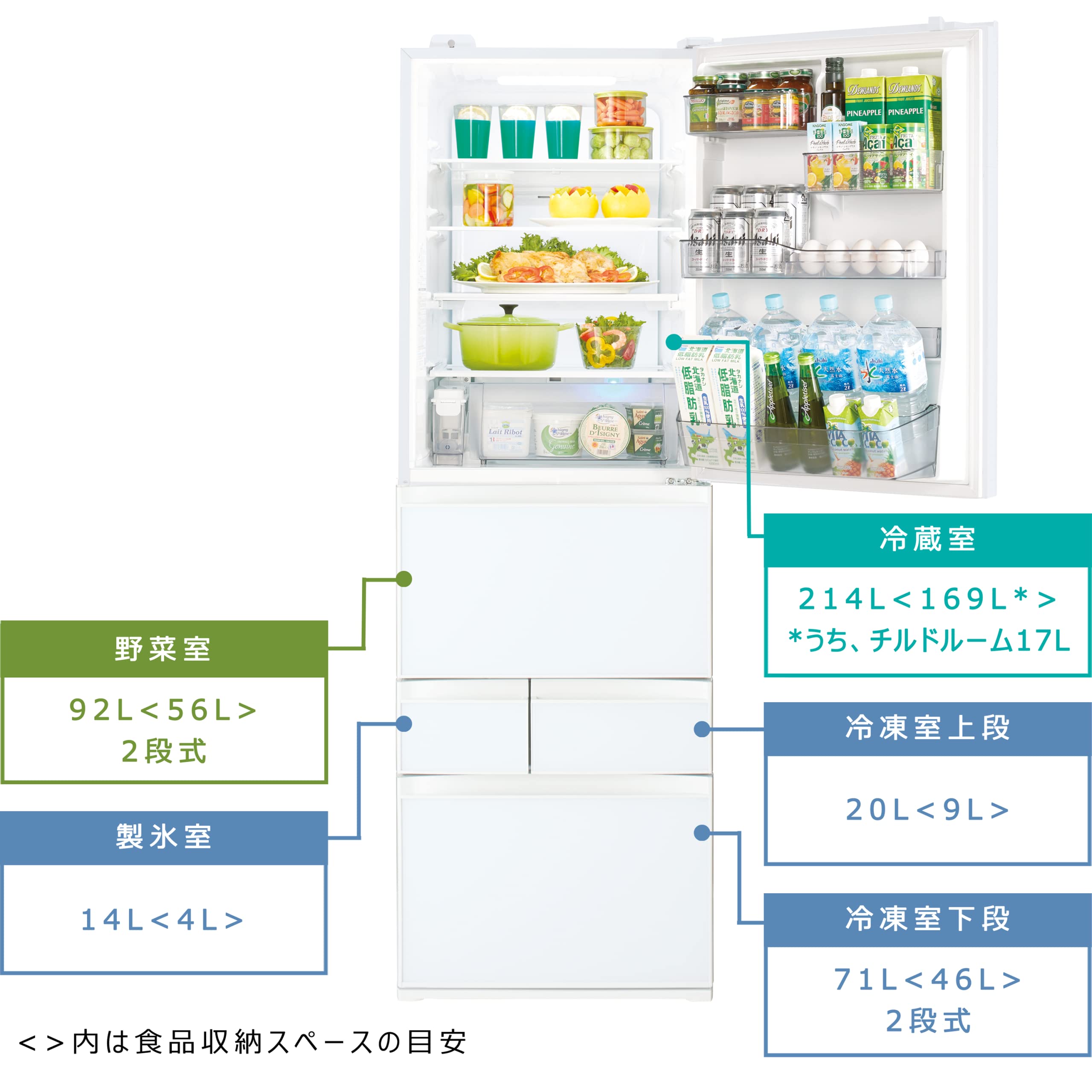 Amazon.co.jp: 東芝 冷蔵庫 幅60㎝ 411L グランホワイト GR-U41GXH (EW