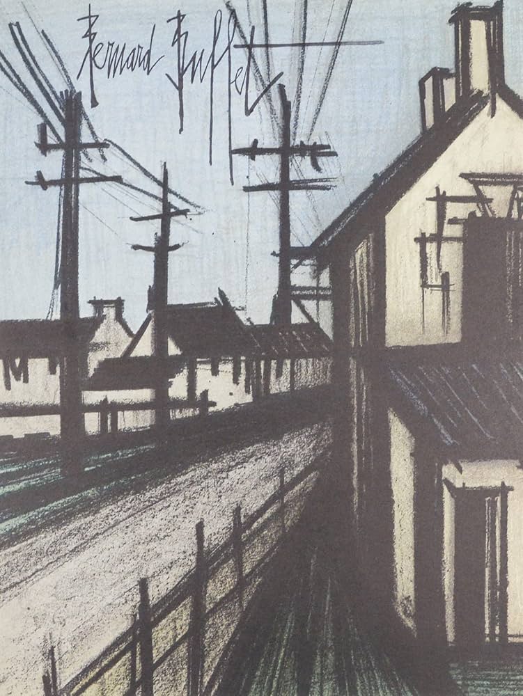 Amazon.co.jp: ベルナール ビュッフェ 『村への道 【LITHOGRAPHIES