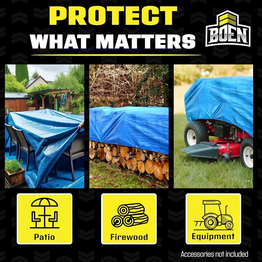 Multi-Purpose Tarp Waterproof Cover | Blue, 5' x 7' 4.2 Mil Thick