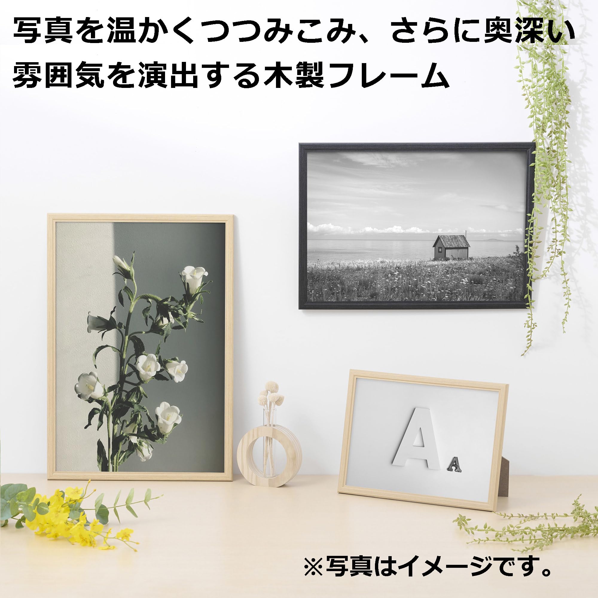 Amazon | ハクバ HAKUBA 木製 額縁 ピクスリア [A3ノビサイズ ブラック