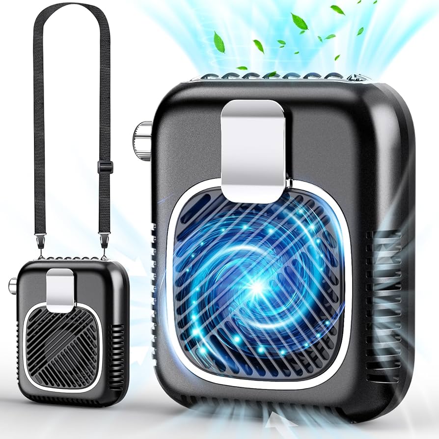 Amazon | Enhau 携帯扇風機 首掛け 静音 【1台5役・2024新 発売】 首