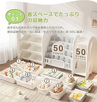 Amazon.co.jp: OSJ おもちゃ棚 絵本棚 3段 4段 ラックセット 大容量