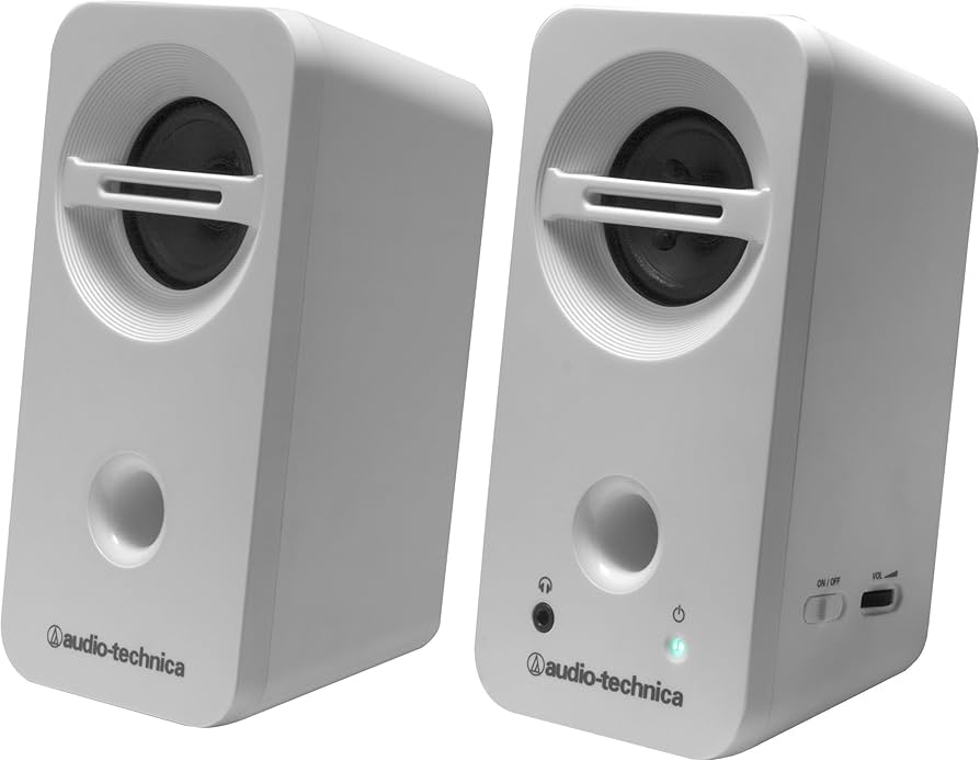 Amazon | オーディオテクニカ デスクトップスピーカー ホワイト AT