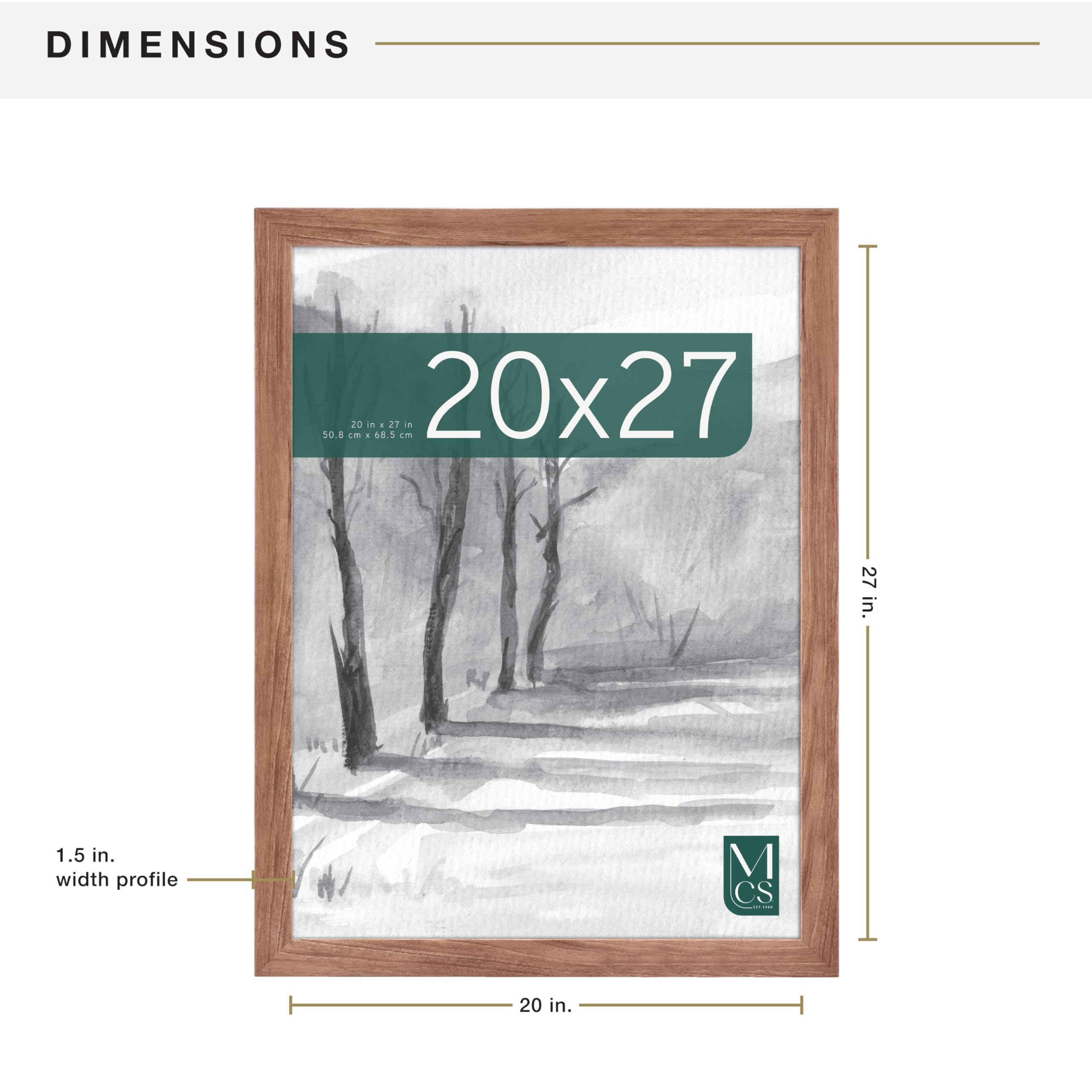 Amazon.com - MCS Museum Poster Frame 20x27 Medium Oak Woodgrain